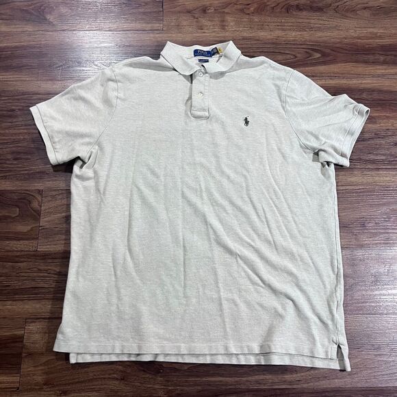 Polo Ralph Lauren Classic Fit Collared Shirt Tan Mens Size XXL 100% Cotton - Picture 1 of 9